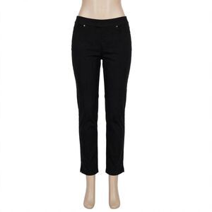 Mario Serrani Italy Pull On Workwear Black Pants Elastic Waist Straight Leg M